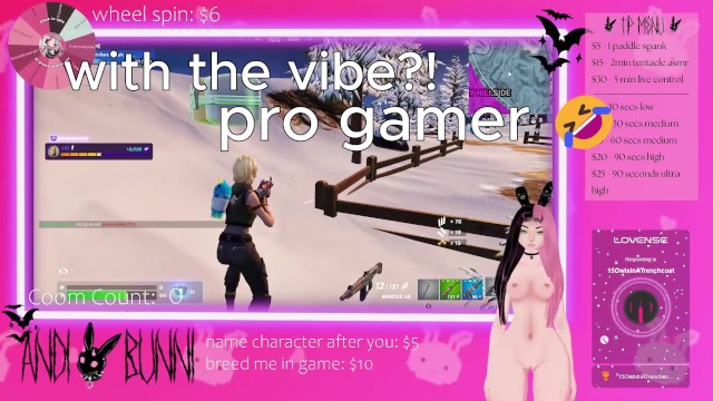 Vtuber slut dominates in fortnite while being fucked