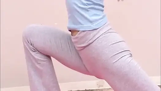 Part2 -tight Pants Obsession. Curvy Beauty Drives Men Wild Without Undressing.