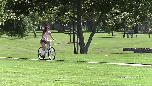 Savannah Foxx goes from bike riding to boning talon's huge dick!