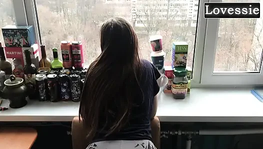 A Sexy Beauty MILF Gives a Deep Blowjob for Breakfast in the Kitchen One Morning - POV Homemade - Lovessie