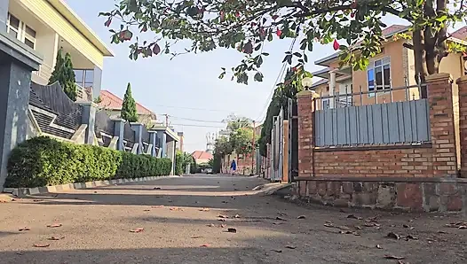 THE  ARABIAN GIRL TRYING TO SQUIRT OUTISIDE NEAR THE ROAD