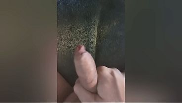 Amateurboy whips his cock with an electric cord