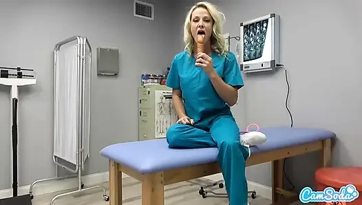 Mature Blonde Nurse Sydney Hail Masturbates at Work