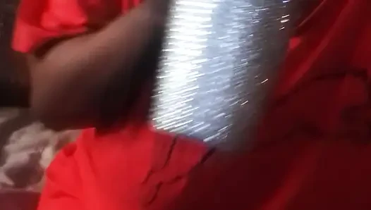 Pussy drilling with a bottle, sucking big clit with a bottle