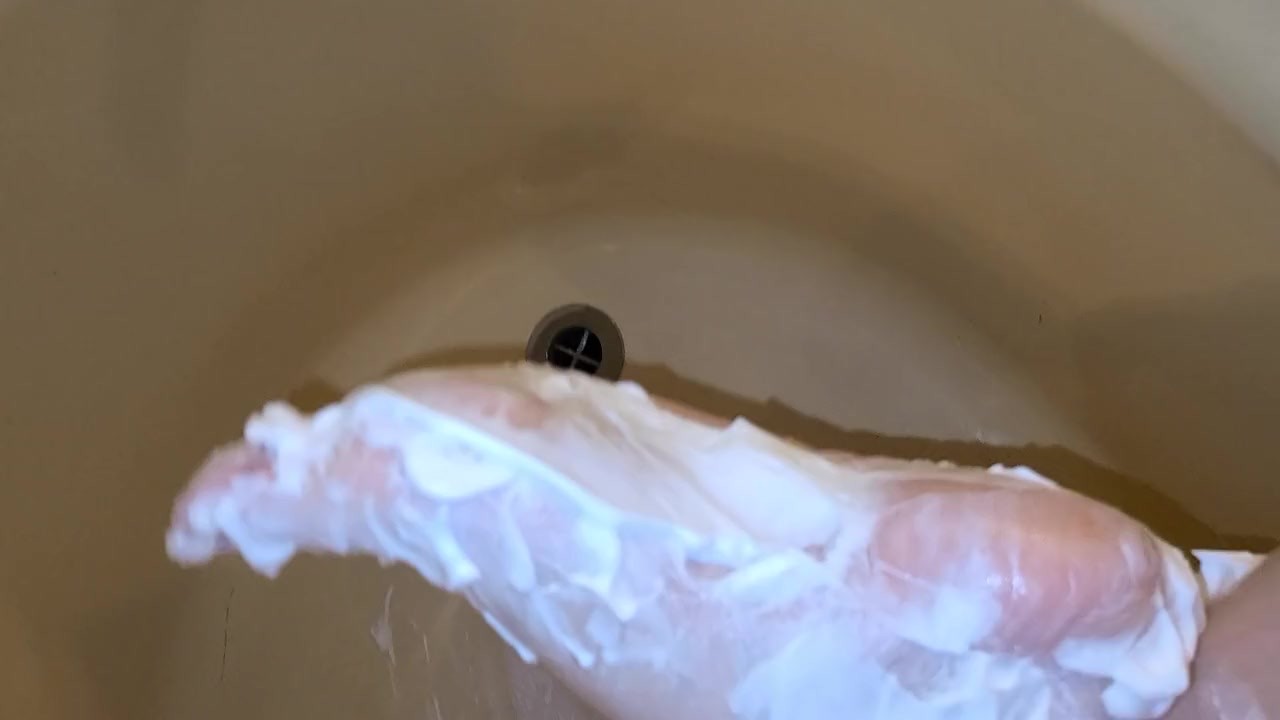 Shaving Cream feet