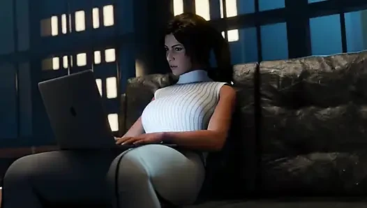 Croft Adventures Hentai Game Parody Ep.8 Librarian Caught Doing BDSM Slave Online!
