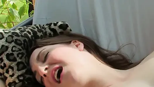 Lesbian Brunette Penetration with Multiple Dildos Deep Inside Her Tight Pussy