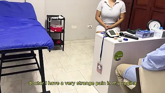 Doctor checks the patient's pussy and they end up giving her a good orgasm