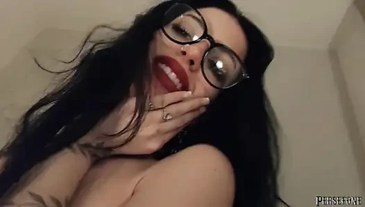 Kore Fox POV facesitting, foot fetish, ballgaged, stockings, glasses, red lips...