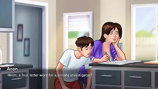 Debbie exposes her big boobs - summer time saga
