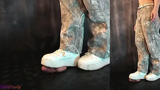 Stomped Under Her Dirty Sneakers - Cock Balls Crush Trample, Shoejob, Bootjob, CBT, Ballbusting, Trampling, Stomping