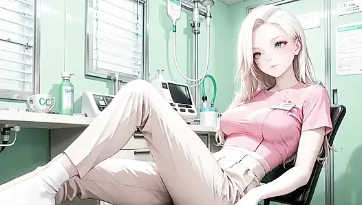 Sexy Pink Nurse Gets Horny After Shift! Takes Off Uniform for Oiled Wild Cowgirl Squirting