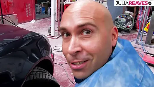 He gets a threesome in his auto repair shop