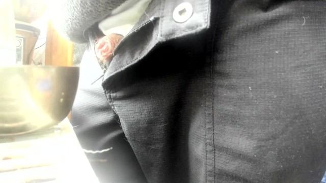 cock coming out of trousers