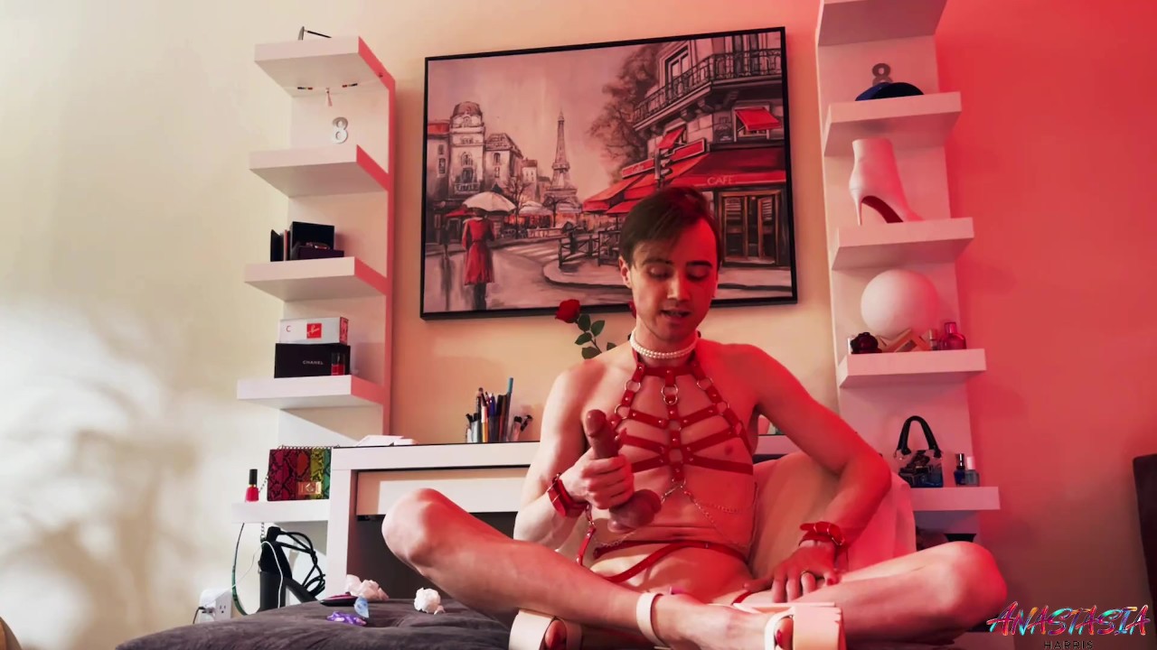 Twink Femboy Solo DEEP ANAL Dildo Masturbation with DEEP THROAT