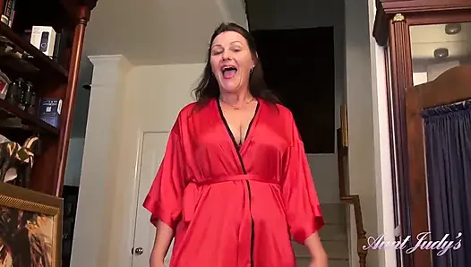 AuntJudys - Your Hairy Mature Stepaunt Joana gives you a massage (POV)