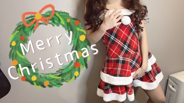 First challenge to Christmas costumes! Chestnut blame with standing masturbation