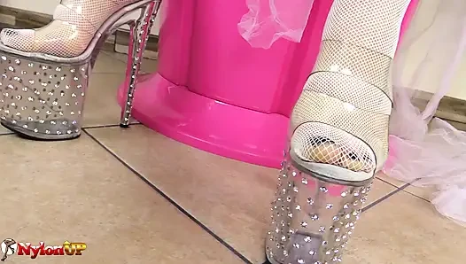 Monique sexy on a armchair