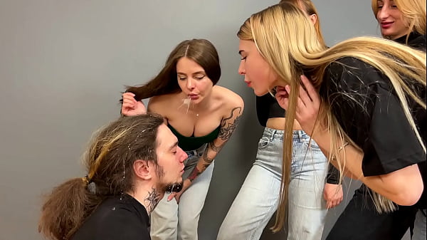 Extreme Humiliation With Spitting On Slave's Face And Insults From Merciless Mistresses