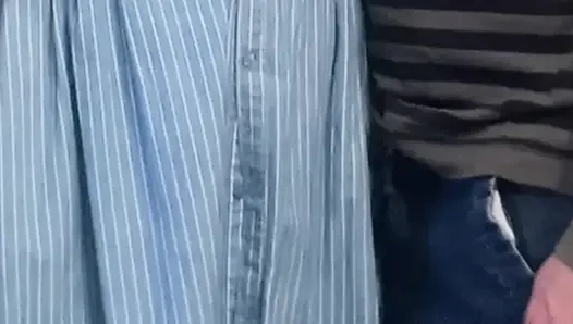 Perv Rubbing Hairy Pussy in Subway