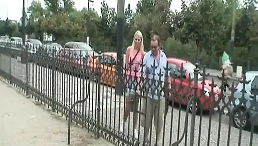 Young Blonde Gives Her Pussy to a Creepy Old Man in the Park