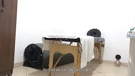 The doctor performed an anal exam using his fingers