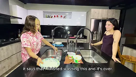The Hottest Moment: My Best Friend Fucking My Best Friend in the Kitchen While I Was Talking Alone
