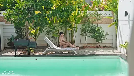 My Horny Stepmom Sunbathed Naked and Showed Me What It Means to Fuck