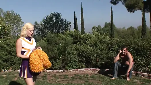 The cheerleader who loves the big cock inside her