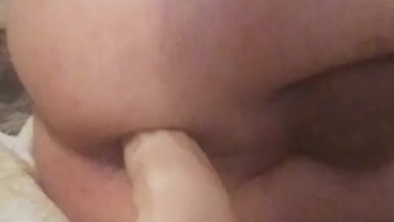 Riding 7 inch dildo on the bed