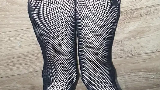 Don't Cum so Fast on My Beautiful Fishnet Toes
