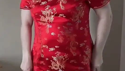 Cheongsam Dress Fishnet Pantyhose Striptease