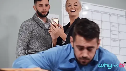 Why Not Bi - Blonde Brook Page & Argos Turn a High Stakes Job Interview Into a Raw & Hot Office 3some
