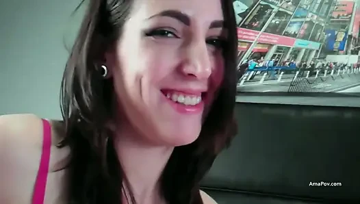 Cumming over a pair of puffy nippled boobs