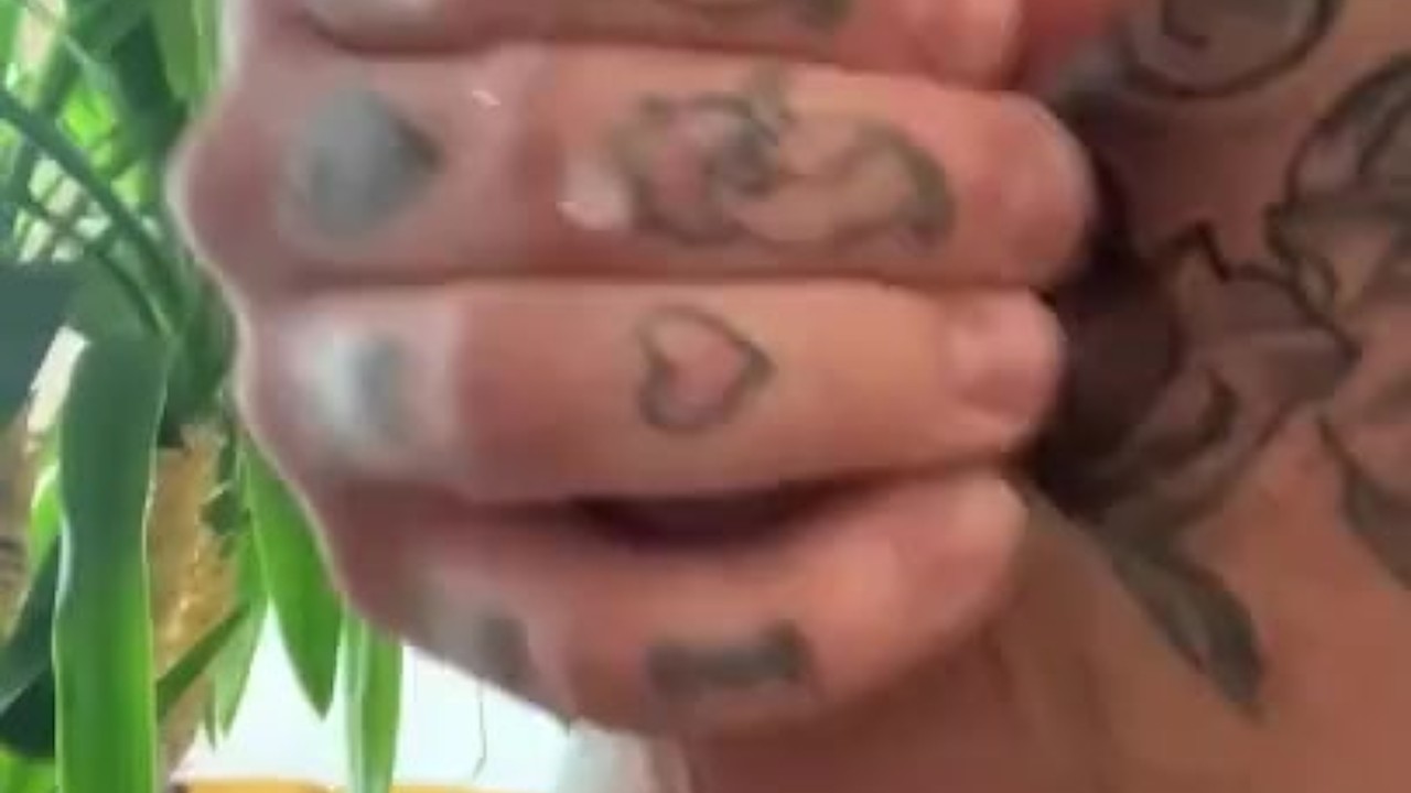 Work & Jerk From Home - Quick Solo Wank & Big Cum 4 Inked Beefcake