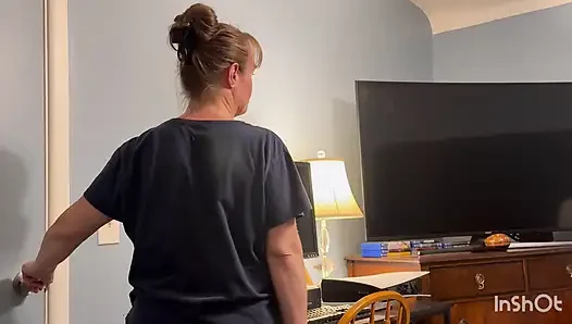 Stepmother in Law Locks Me in Her Room and Sucks Me Till I Blow My Load Down Her Throat!