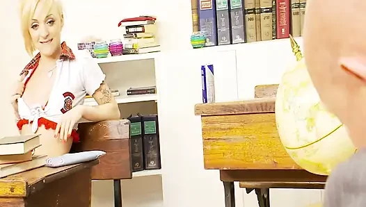 Sexual Examination Scene-3_blonde with Small Tits Fucks Her Older Teacher