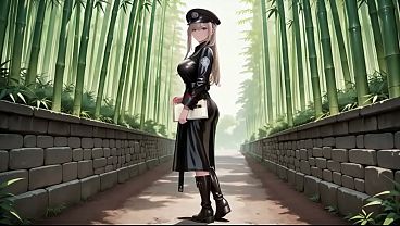 Bamboo Grove Secrets! Blonde Valkyrie's Undressing Moment, that high-slit black uniform is insane!