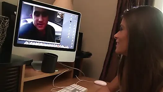 Two girls team up to handle this jaw dropping cock