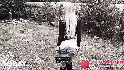 Hot Tania Swank with fuck-me boots banged outdoors! (English)