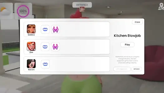 Debbie gives Eden a blowjob in the kitchen