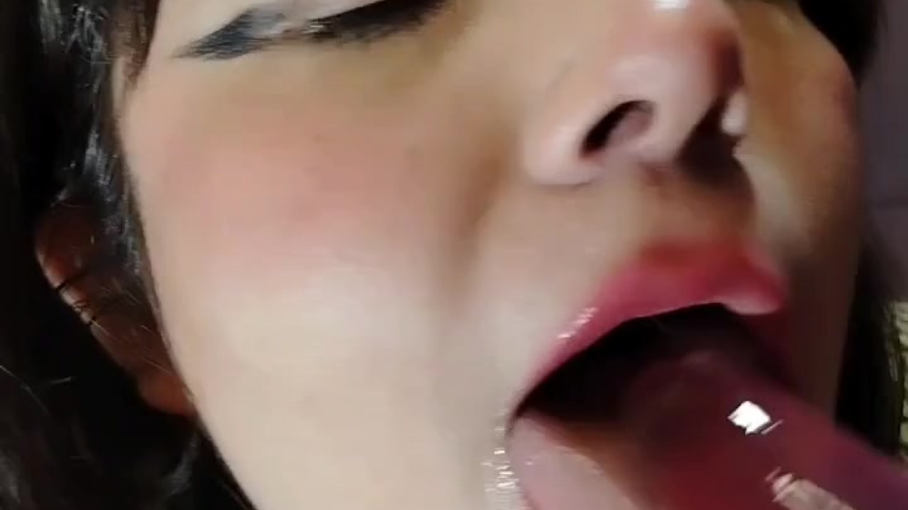Catgirl sucks her buttplug and fucks her ass