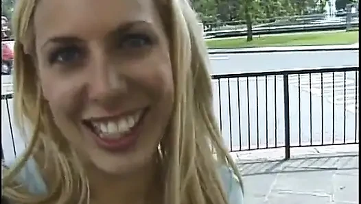 Blonde chick with sexy ass gets pussy stuffed with hard dick on the couch