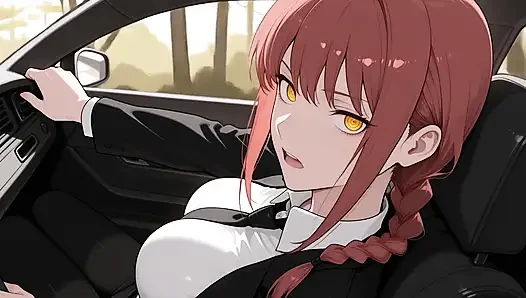 Makima Fucks in the Car on Her Way to Work! Chainsaw Man Uncensored Hentai Ai-generated