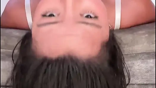 Mishell chokes on big cock in her throat
