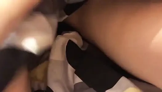 Best Friend's Girlfriend Jerks off My Cock at Night in the Dorm After a Party