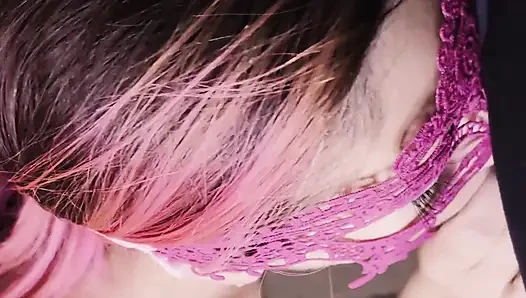 Masked Girl Deepthroats & Takes Heavy Facial