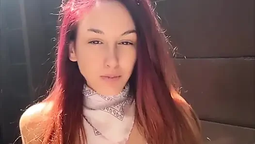 Artemisia Love Blowing Bubbles Outdoor and Smoking a Cigarette