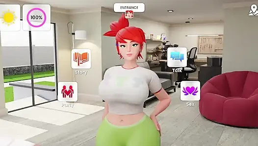 Eden fucks Zoe in a bathroom standing position
