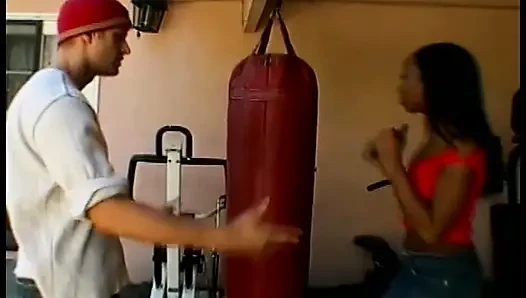 Chocolate bitch Stacey Cash explains white novice-boxer who is the boss there